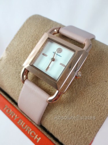 Tory Burch Phipps Rose Gold Pink Leather Strap Watch TBW7205