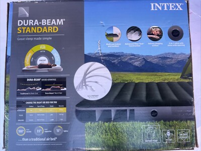 Intex 64779E Dura-Beam Standard Queen Prestige Air Bed Mattress w/Battery Pump