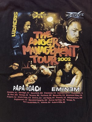 Vintage Eminem Anger Management Tour 2002 T-shirt Rap Tee L Black 