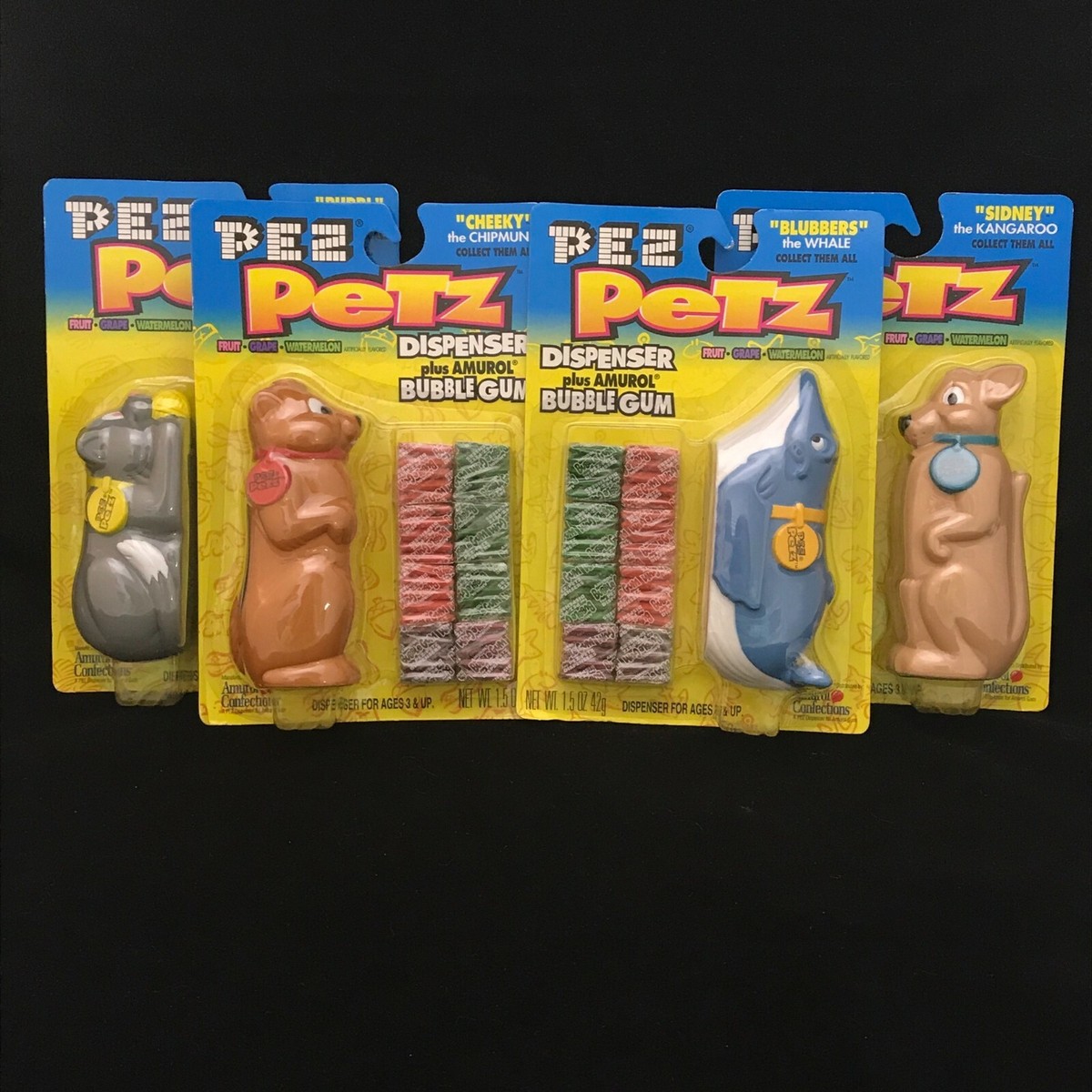 Pez Petz Series 2 Purrl Blubbers Cheeky Sidney Complete Set of 4