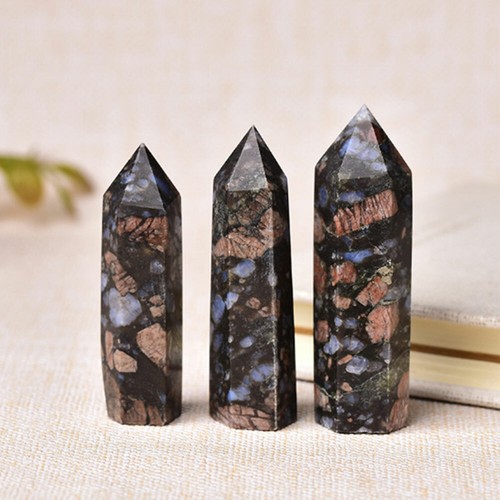 Natural Glaucophane Tower Point Quartz Crystal Obelisk Wand Healing Stone 5-7cm - Picture 5 of 5