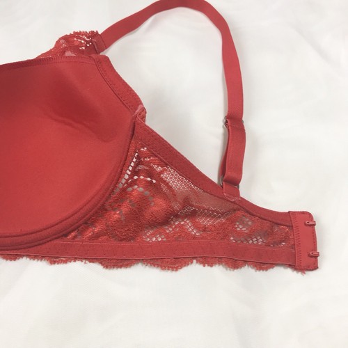LOT 32D Victoria's Secret Push Up Natori Feather REd Polka Dot Bra p623 - Picture 11 of 12