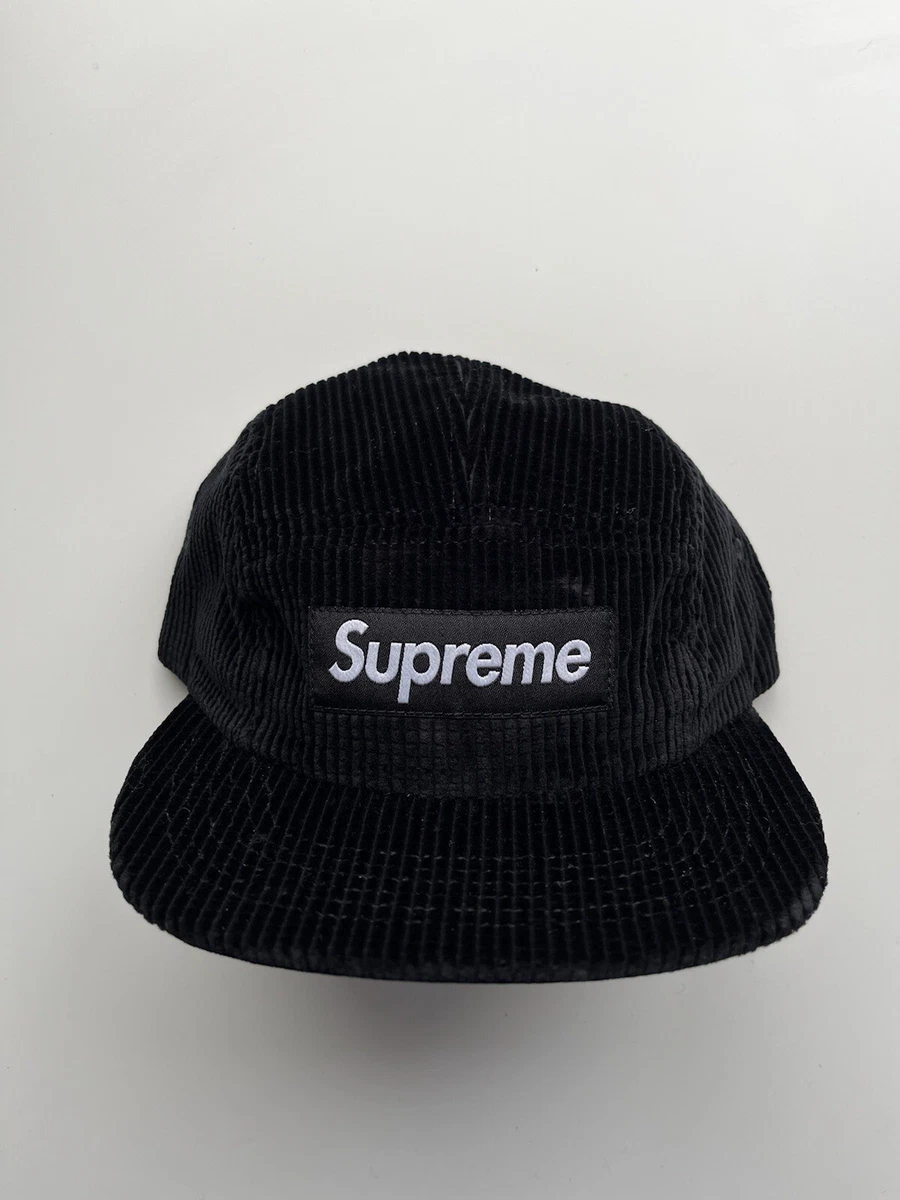 Supreme Waffle Corduroy Camp Cap Black FW17