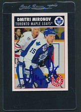 1992/93 Score #468 Dmitri Mironov Maple Leafs Signed Auto *E8014
