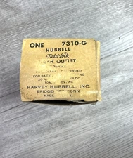 Vtg Hubbell 7310-G Twist-Lock Porcelain Grounded 3-Wire Outlets Bakelite Back