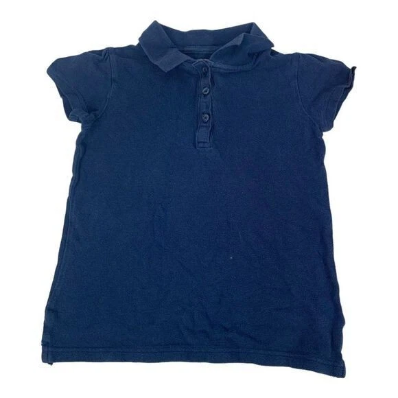 Camisas polo femininas Faded Glory vermelhas e marinhas tamanho M (7-8) 100% algodão conjunto de 2 - Imagem 2 de 4