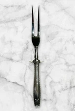 R Wallace & Sons Serving Carving Fork Sterling Silver Handle 8.5 Inches 72g