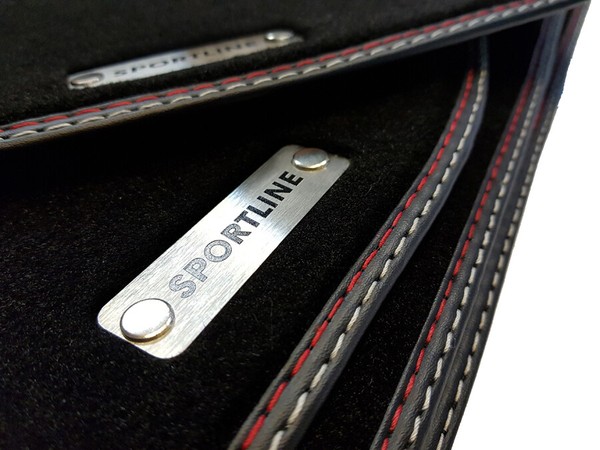 Sportline FußMatten FüR VW Jetta Bj.2008-2020 QualitäT Velours Metall Logo-image
