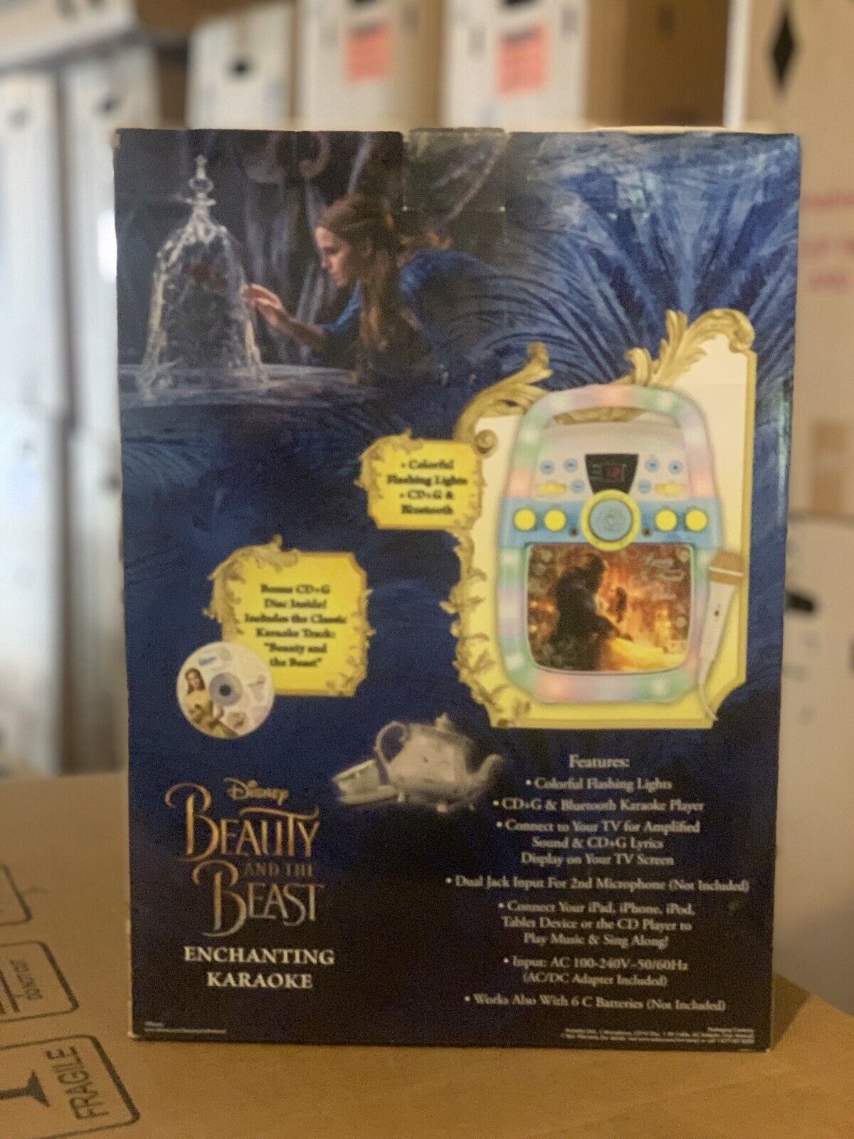 Disney Beauty & The Beast CD G Karaoke Machine With Bluetooth and