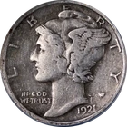 1921-P Mercury Dime ANACS VF30 Key Date Nice Eye Appeal Nice Strike