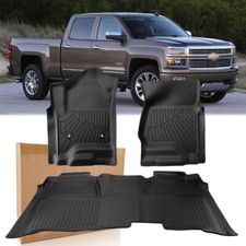For 2015-19 Silveradosierra 25003500 Crew Cab 1st 2nd Row Floor Mats Set For 2015-19 Silveradosierra 25003500 Crew Cab 1st 2nd Row Floor Mats Set