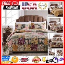 Greenland Home Antique Chic Authentic Patchwork Cotton Quilt Set, Multicolor,...