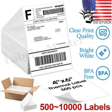 4x6 Fanfold Direct Thermal Shipping Labels for Zebra & Rollo Printers and More