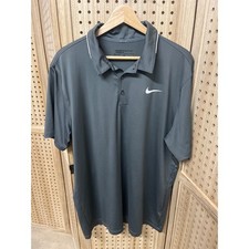 Nike Golf Mens Dri-FIT Polo Shirt Charcoal Grey Standard Fit Large Short Sleeve