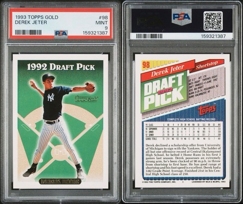 Topps 1993 Topps Gold Derek Jeter Yankees Draft Pick #98 PSA 9