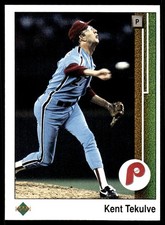Kent Tekulve 1989 Upper Deck #207 Phillies MLB READ FREE SHIPPING AutographDen