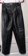 Wilfred Melina Black Faux Leather Pleated Tapered High Rise Pants Woman 2 1357 B