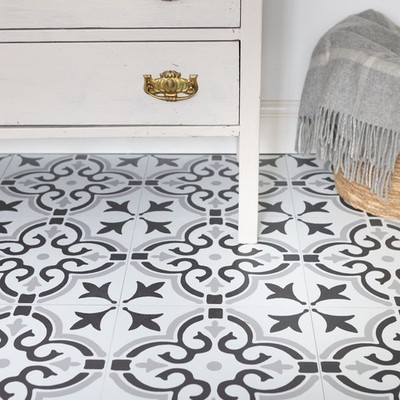 d-c-fix Schablone Motiv grau 30,48 cm x 30,48 cm selbstklebende Vinylbodenfliesen