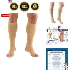 30-40 mmHg Compression Stockings for Men and Women, Knee High Length, Open To...