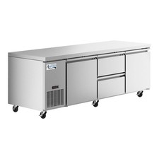93" Stainless Steel Extra Deep Undercounter Refrigerator 2 Middle Drawers 2 Door