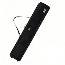 Rolling Ski Bag,Padded Snowboard Bag with Wheels for Air Travel, Fit 175 Black