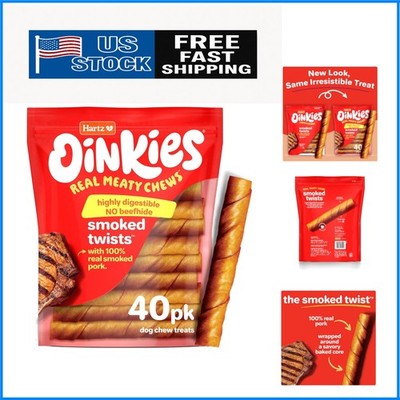 Naturally Smoked Oinkies Dog Treats - 40 Count Healthy Chews for Happy Dogs