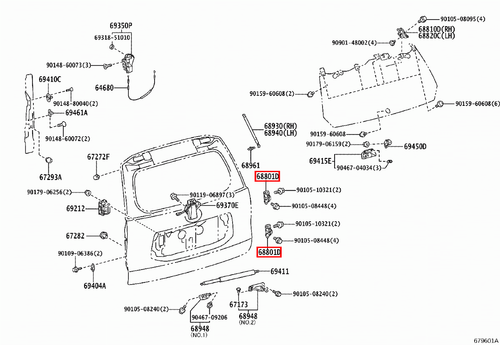 Genuine Prado 120 Series TRJ LJ KDJ GRJ Upper Lower Rear Door Tailgate Hinge x2 - Picture 9 of 18