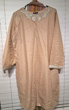 New 2 Piece Set Indian Pakistani Kurta Dress Women Size L Beige JJ Brand