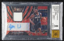 2019 Panini Select Rookie Jersey Red Wave Prizm Zion Williamson BGS 8 Auto 1gh7