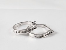 10K White Gold Diamond Hoop Earrings THL Samuel Aaron International