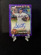 Grant Hartwig 2024 Topps Chrome #RA-GH Rookie Purple Speckle #183/299 Auto Mets