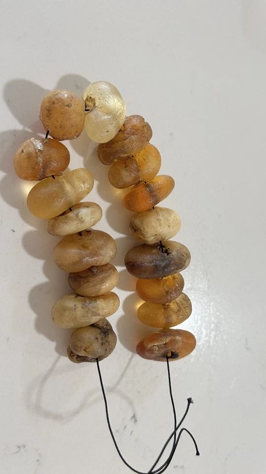 #321: Una cadena de 17 cuentas ámbar antiguas naturales para hacer joyas Foto 2 de 4