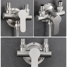 Shower Tap Control Mixing Valve Faucet Kit Bathroom Stainless Steel Wall-Mounted