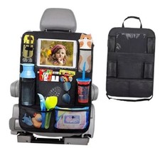 Car Backseat Organizer with tablet holder,1Pcs Kick Mats Back one pack black