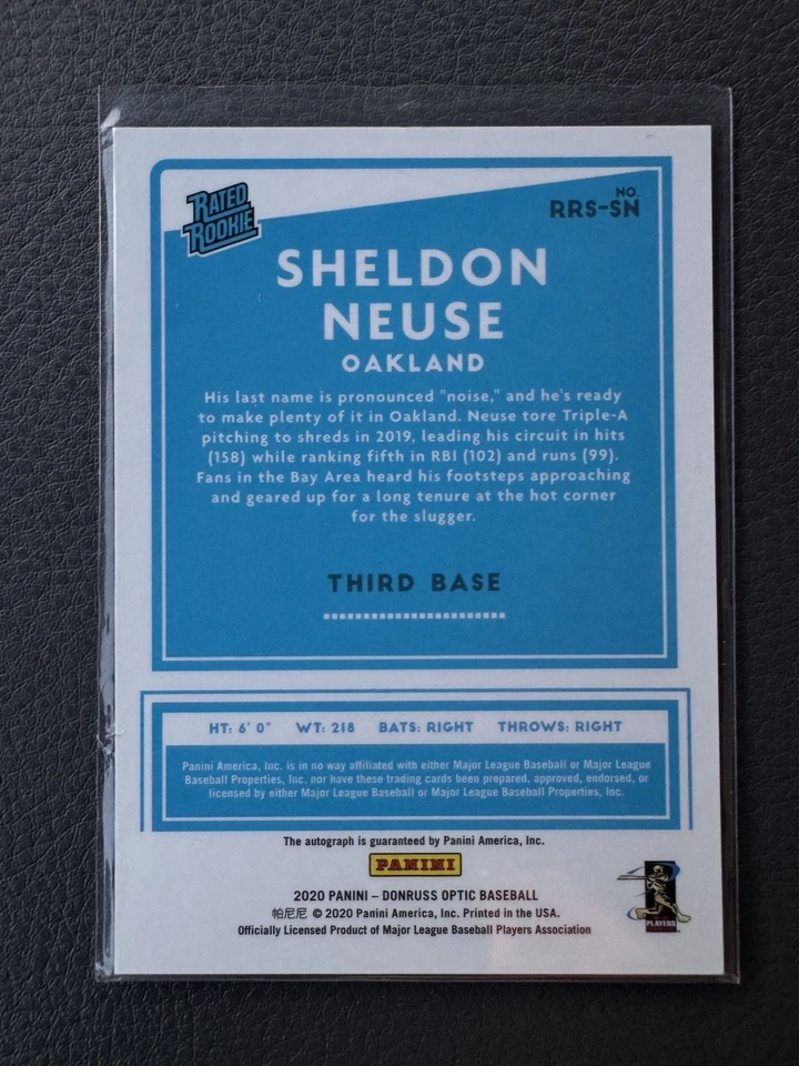 2020 Panini Donruss Optic - Rated Rookie Signatures Sheldon Neuse #RRS-SN RC - Image 2 of 2