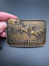 Calgary Herald Covered Wagon Belt Buckle
