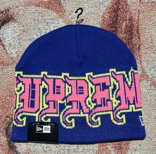 Supreme New Era Outline Beanie Navy Brand New