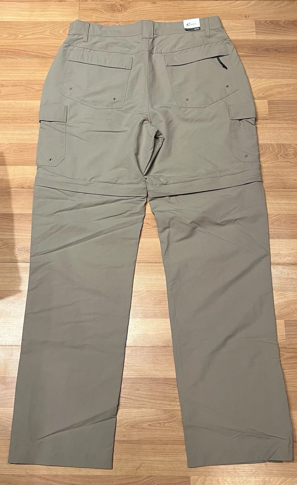 NEW World Wide Sportsman Pants Men 36x34 Khaki Pants Zip Off