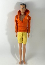 Vintage 1960 Mattel Ken Doll Brown Molded Hair Straight Leg