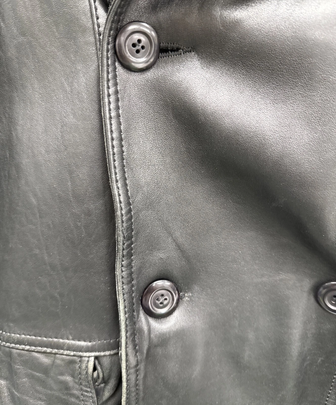 HARAJUKU MOTHER Double Leather Jacket Men's Size L Black - product detail image 4