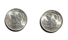 Lot of Two Peace Silver Dollars, 90% Silver, AU with Good Luster.