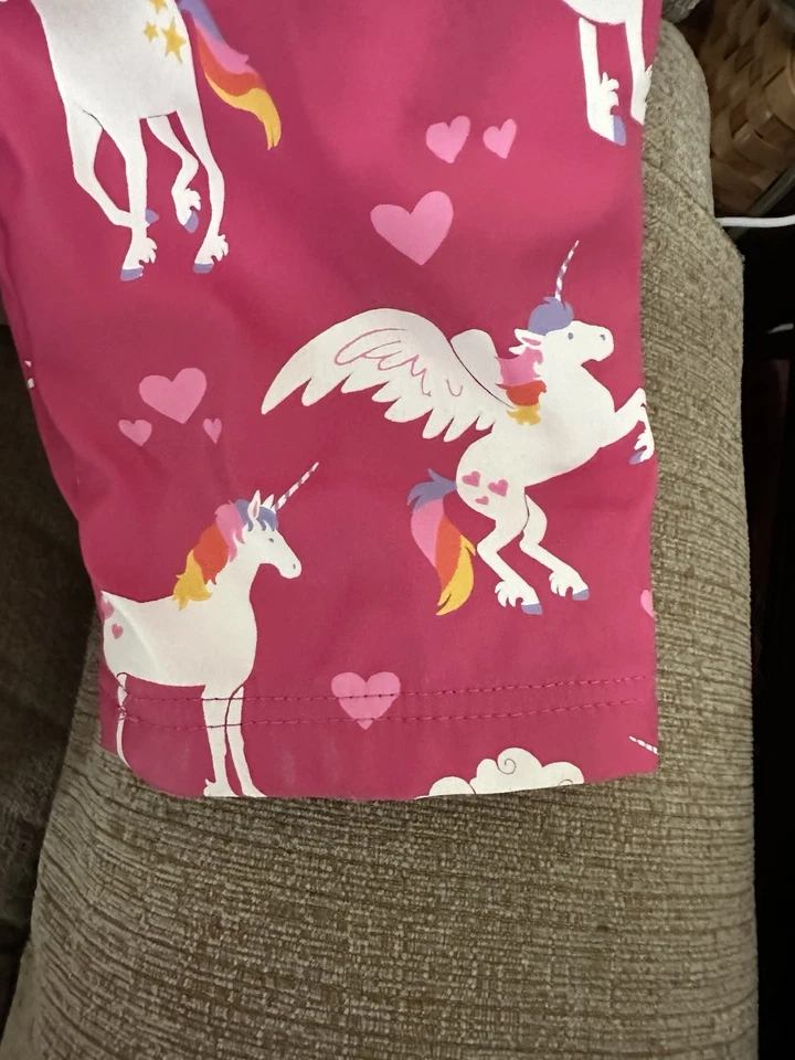Abrigo Chaqueta de Lluvia HATLEY Raro Arco Iris Alado Unicornio y Corazones con Capucha ~ Talla 12 Foto 4 de 4