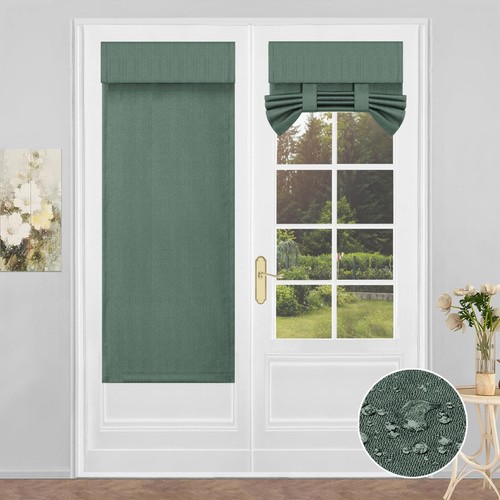 100% Blackout French Door Curtains Blinds for Door Window Shade Patio Door Cu...
