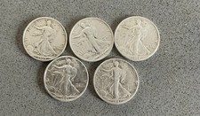  Lot of 5 Walking Liberty Half DoIIar - 90 SiIver - Choose How Many Lots of 5 