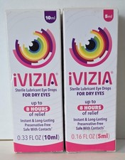 2 x Ivizia Sterile Lubricant Eye Drops 0.33 Oz  0.16 Oz EXP 09/25
