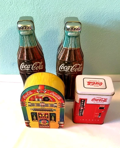 VINTAGE 1990S  COCA COLA TINS (4)