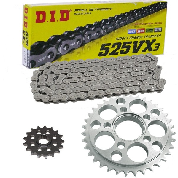 Kettensatz Ducati Hyperstrada 821 13-14 Kette DID 525 VX /108 Offen 15/45-image