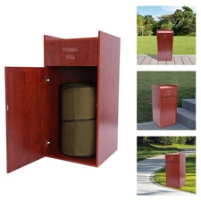30gal Commercial Rectangular Brown Trash Can Garden Trash Can Trash Can Cabinet