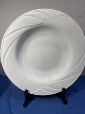 Corning Pyroceram White Pasta Large Bowls 11” Flat Rim Serving Bowls