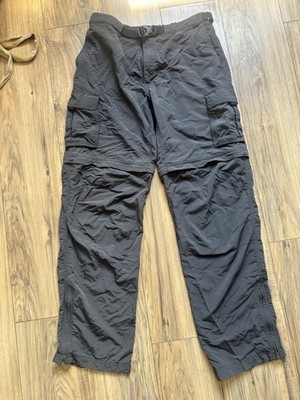 EMS Men's Black Nylon Convertible Hiking Pants Zip-Off Legs Size 34